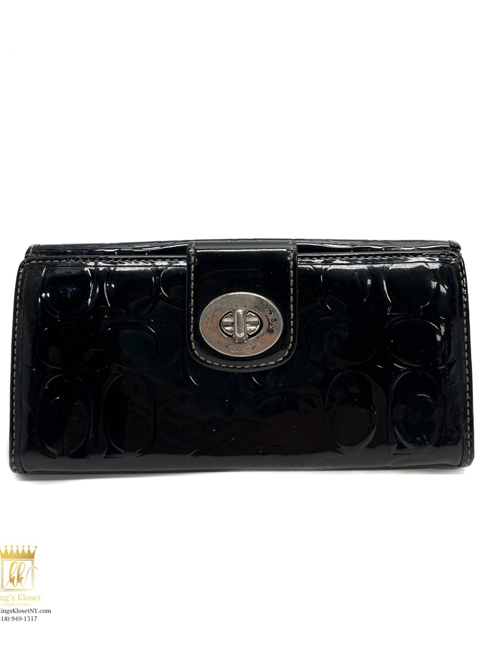 Coach embossed 2 sided long wallet